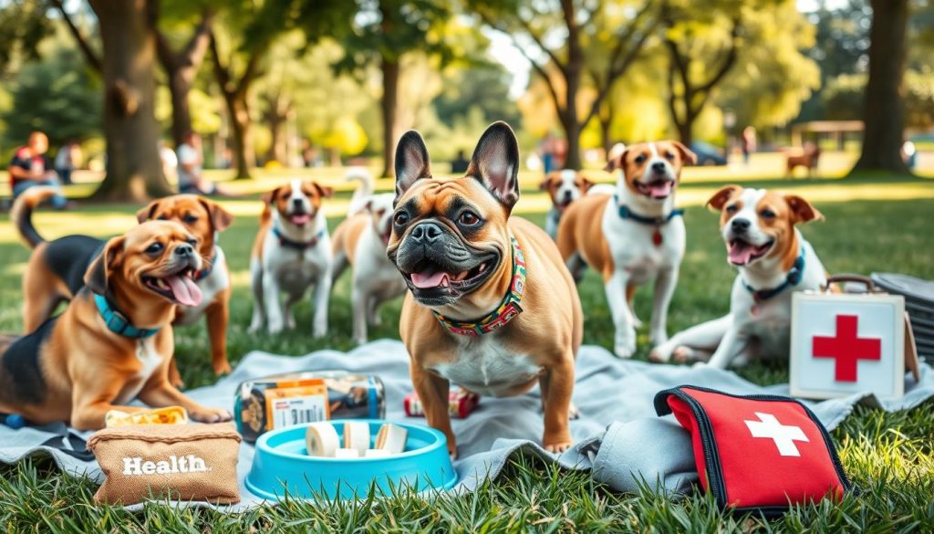 Cuidado de salud para perros en el parque